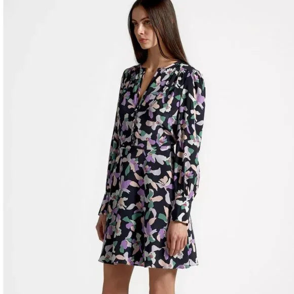 equipment danette silk dress Equipment Danette 100% Silk Floral Print Dress Size 6 | Designer | $425 Retail